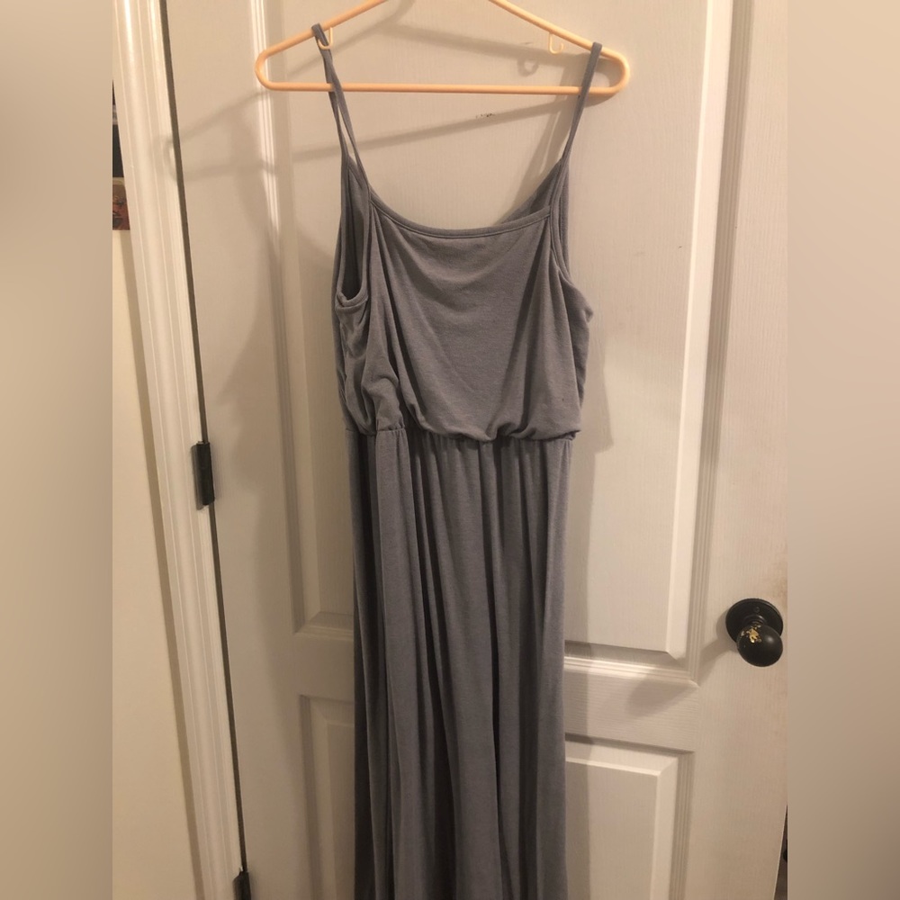 Heather grey casual maxi dress